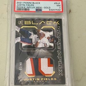 Justin Fields Rookie Card with game worn jersey patch